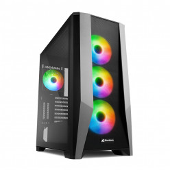 Sharkoon TG7M RGB ATX Case, with Side Panel of Tempered Glass, without PSU, Mesh Front Panel, Tool-free, Pre-Installed Fans: Front 3x120mm A-RGB LED, Rear 1x120mm A-RGB LED, ARGB Controller, 1xTypeC, 2xUSB3.0, 1xAudio, 1xMic, Top&Front 360mm radiator supp